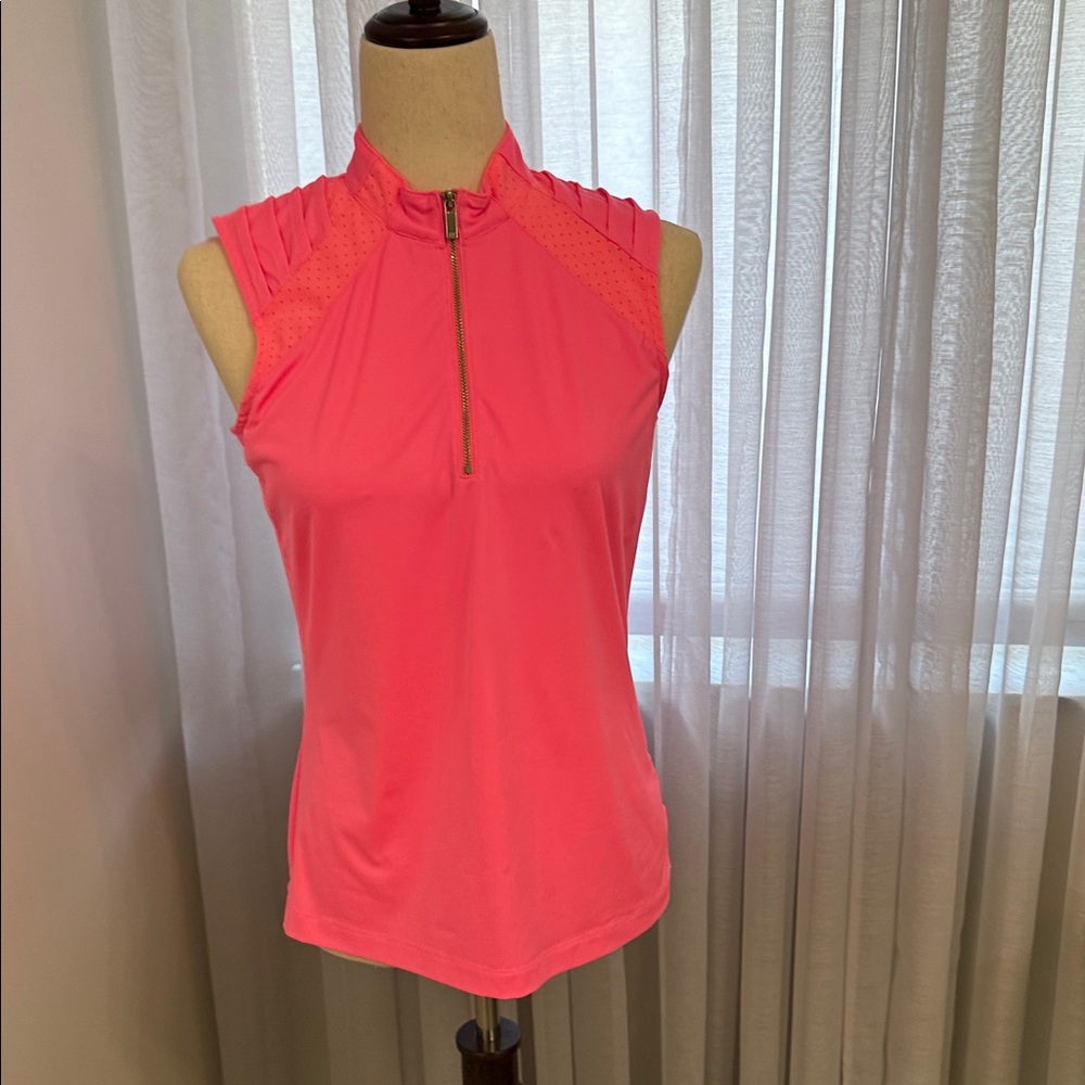 Tail Women's Bright Pink Zip-Up Tank Top